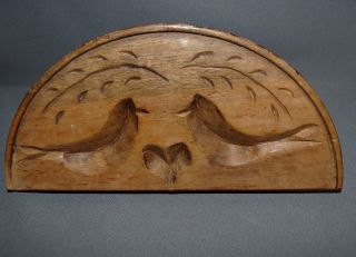 Antique Wood Butter Mold With Handle 2 Love Birds photo
