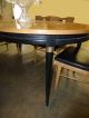 Mid Century Modern Dining Room Table & Six Cane Chairs Black Tan French Country Post-1950 photo 3