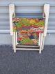 Vintage Pair Oak Wood Folding / Fold Up Child ' S Chairs For Lawn,  Beach Ext. 1900-1950 photo 9