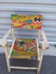 Vintage Pair Oak Wood Folding / Fold Up Child ' S Chairs For Lawn,  Beach Ext. 1900-1950 photo 5