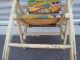 Vintage Pair Oak Wood Folding / Fold Up Child ' S Chairs For Lawn,  Beach Ext. 1900-1950 photo 7