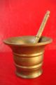 Old Antique Xix Century Hand Made Carved Bronze Mortar And Pestle No 2 Mortar & Pestles photo 3