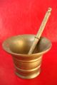 Old Antique Xix Century Hand Made Carved Bronze Mortar And Pestle No 2 Mortar & Pestles photo 5