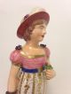 Antique 18th Century Crown Derby Porcelain Figurine Girl With Basket Figurines photo 1