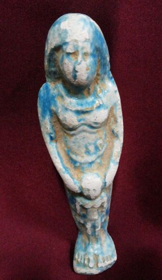 Ancient Egyptian Blue Ushabti Of Isis photo