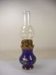 Old China Noble Cloisonné Oil Lamp Paint Flower With Glass Cover Ot46a03 Lamps photo 1