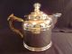 Antique Nickel Rome Metal Ware Teapot Coffee Antler Handle C.  1880 Teapots & Tea Sets photo 4