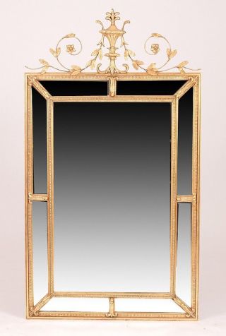 George Iii Style Gilt Wood Neoclassical Gold Mirror photo