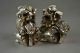 Old Decorated Handwork Miao Silver Carving Auspicious Pair Kylin Elegant Statue Other Antique Chinese Statues photo 2