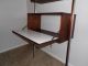 Vintage Mid Century Danish Modern Floating Desk Wall Unit Stained Glass Cabinet Mid-Century Modernism photo 10