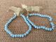 Antique 1800 ' S Rare French Twin Boys Baby Birth Glass Bead Bracelets Silk Ribbon Victorian photo 1