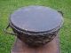 Vintage Hand Made Primitive African Tribal Metal & Rawhide Kettle Drum Other African Antiques photo 2