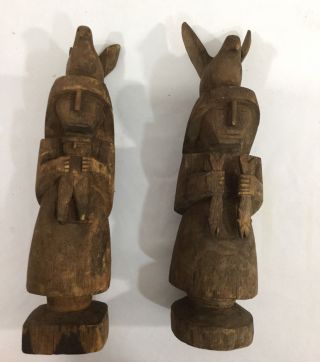 Antique Kuna Indian Nuchu Shaman Carved Wood Spiritual Healing Figures Panama photo