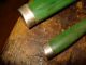 Primitives 18th Century Dyed Green & Silver Cutlery Knife & Fork Shape Primitives photo 2