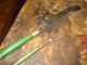 Primitives 18th Century Dyed Green & Silver Cutlery Knife & Fork Shape Primitives photo 4