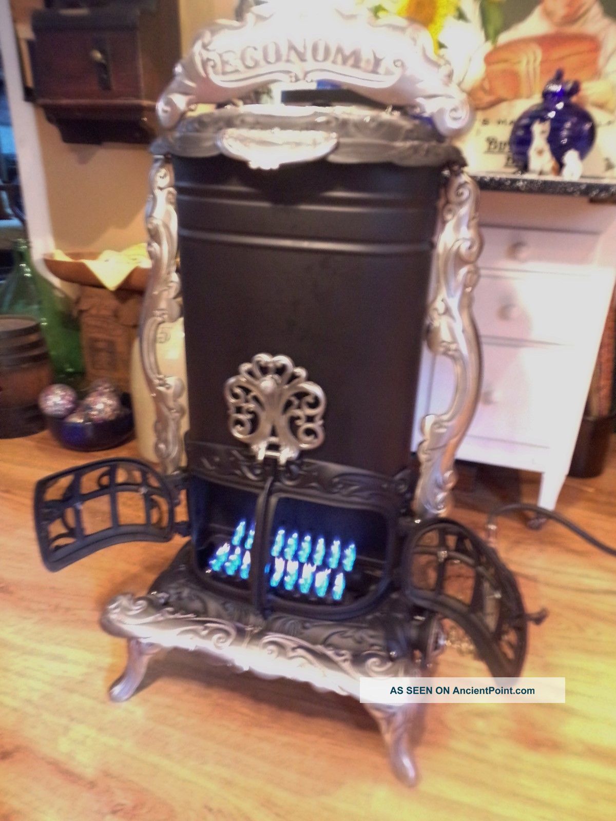 Antq.  Gas/propane Burn Parlor Stove 