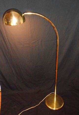 Vintage Orb Brass Floor Lamp Mid Century Modern Fixed Height 49.  5 