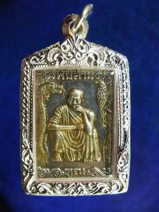 Real Silver,  Lp Koon Wat Banrai Temple Model Sao5 Koonphanlan,  Be2537 Thai Amulet photo