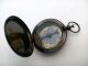 Antique Brass Push Button Magnetic Pocket Compass @ Maritime Direction Compass Compasses photo 1