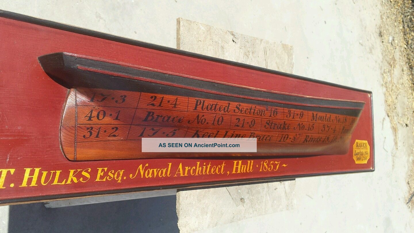 Antique Naval Architects Half Hull Ship Model Model Ships photo