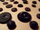 (45) Victorian Mourning Buttons On Card Black Composition Gutta Percha Rubber Buttons photo 9