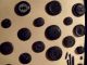 (45) Victorian Mourning Buttons On Card Black Composition Gutta Percha Rubber Buttons photo 1