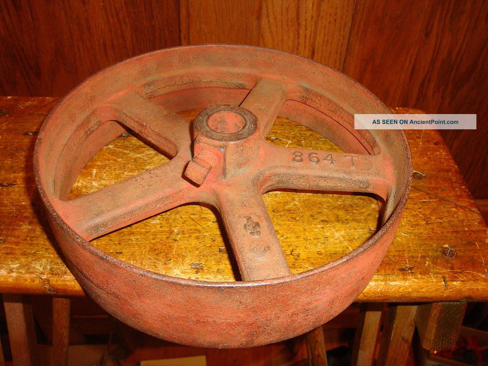 Industrial Cart Wheel Cast Iron 4 Spokes Steampunk Salvage B Other Mercantile Antiques photo