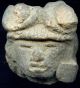 Pre - Columbian Aztec Mazapan Clay Figure Head,  Ca; 700 - 1200 Ad The Americas photo 2