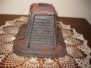 Vtg/antique Metal Open Flame Stove Top 4 Slice Bread Toaster Pyramid Camp 1900s photo