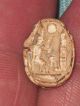 Egyptian Steatite Scarab - Praying King In Front Of Obelisk.  19th/20th Dynasty? Egyptian photo 1