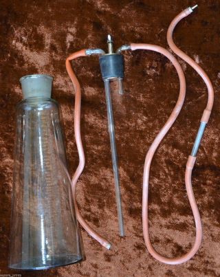 Early 20 Century Medical Glass Bottle For Iv Blood Transfusion Scaled 0 - 1000 Ml photo