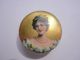 Antique Handpainted & Transfer Porcelain Stud Button Lovely Lady Portrait B Buttons photo 3