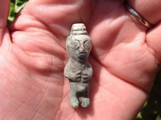 Ancient Egyptian Faience Style Amulet Of A Pharaoh: 4th - 1st Century Bc. photo