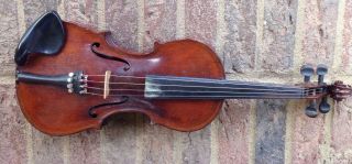 Antique Violin Fiddle Dated 1918 H.  G.  Eickman Inlay Dayton Ohio photo