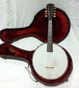 1922 Fairbanks Vega Style K 8 - String Mandolin - Banjo W/original Case Nr Banjolin photo