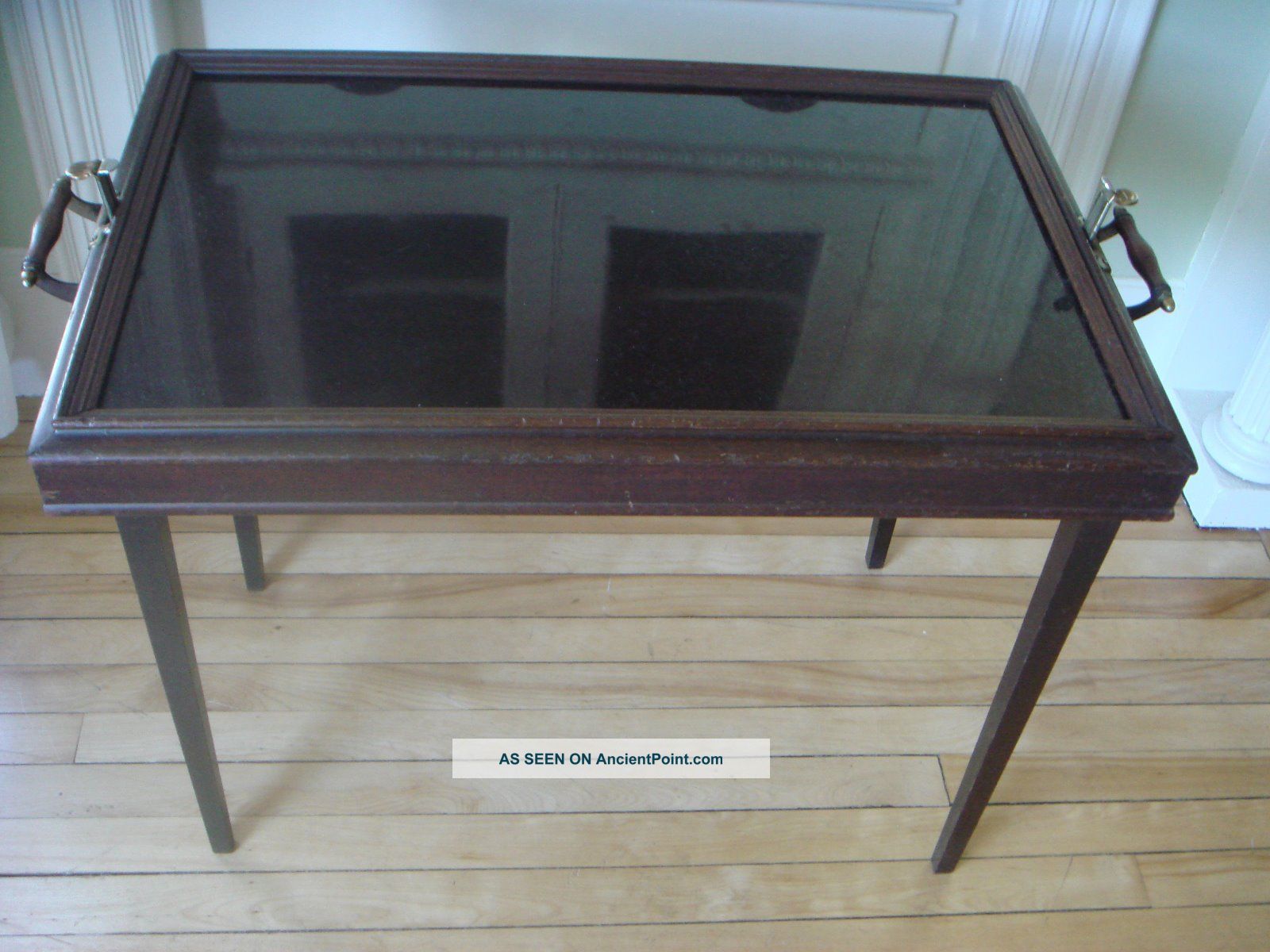 Antique R.  R.  Scheibe Converto Wood Table - Tray Patented 1926 1900-1950 photo