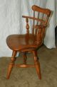 Ethan Allen Heirloom Braumritter Comb Back Swivel Mate ' S Chair - Solid Maple Post-1950 photo 2