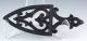 Vintage Reverse Cathedral Mini Trivet 3 Feet Cast Iron 5.  5 Inch Spade Shaped Trivets photo 1