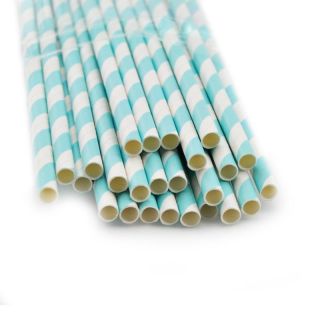25 X Striped Paper Drinking Straws - Rainbow Mixed Party Table Decorations - Pa photo