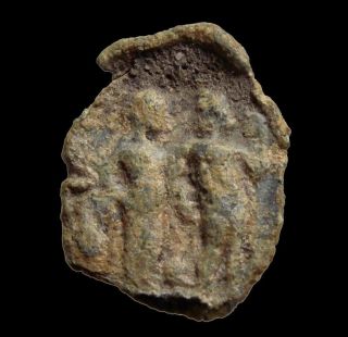Hhc Roman Lead Seal,  Depicting Juno And Jupiter Standing Side By Side, photo