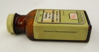 Vintage Eli Lilly Methenamine Tablets Bottle Pharmacy Medicine photo