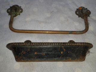 Victorian Umbrella Rack And Drip Tray From Side Of Pine Pew photo