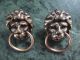 Vintage Brass Lion ' S Head Drawer Handles Other Antique Hardware photo 1