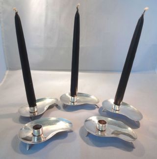 Hugo Grun Danish Modern Candle Holders - Kidney Shaped Candle Holders photo