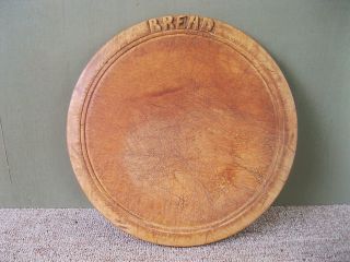 Antique Round Bread Board Vintage Primitive 11 - 1/2 