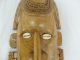 Oceanic Png Carved Wood Wall Mask Papua Guinea Cowrie Shell Eyes Pacific Islands & Oceania photo 2
