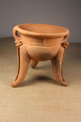 Precolumbian Pottery - Tripod Vessel From Chiriqui Region Of Panama photo