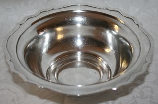 Shreve,  Treat & Eacret Sterling Silver Serving Bowl W/ Hammered Trim 120 Grams photo