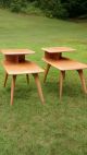 Pair Mid Century Heywood Wakefield 308 Champagne Tiered Saber Leg End Tables Post-1950 photo 2