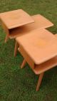 Pair Mid Century Heywood Wakefield 308 Champagne Tiered Saber Leg End Tables Post-1950 photo 7